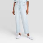 Women's High-rise Fly Button Vintage Cropped Straight Jeans - Universal Thread Light Wash