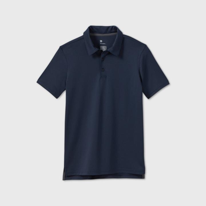 Boys' Solid Golf Polo Shirt - All In Motion Navy Xs, Boy's, Blue