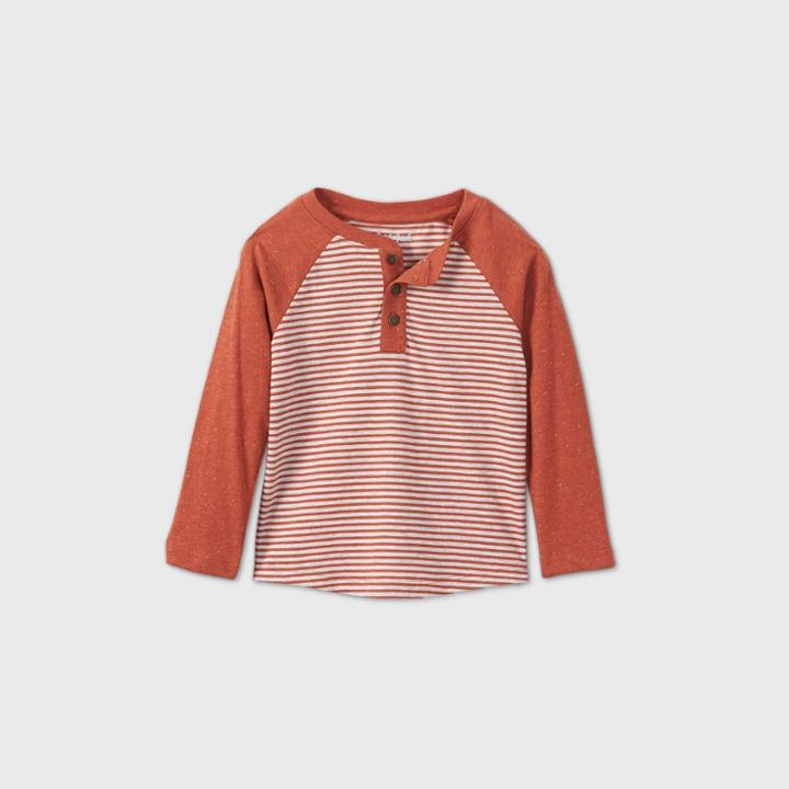 Toddler Boys' Confetti Foxtail Striped T-shirt - Cat & Jack Orange