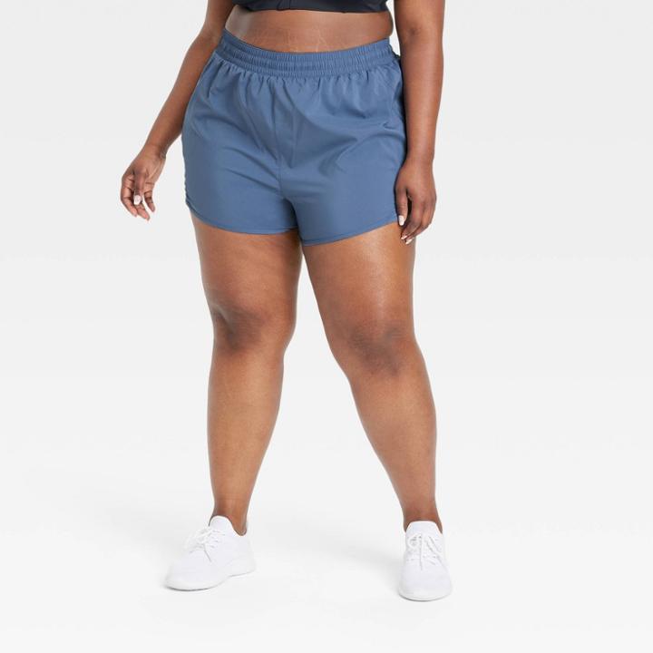 Women's Plus Size Mid-rise Run Shorts 3 - All In Motion Navy Blue