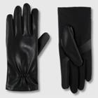 Isotoner Adult Faux Leather Gloves - Black