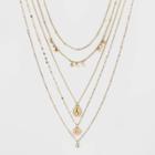 Multi Charms Necklace Set - Wild Fable Bright Gold, Women's