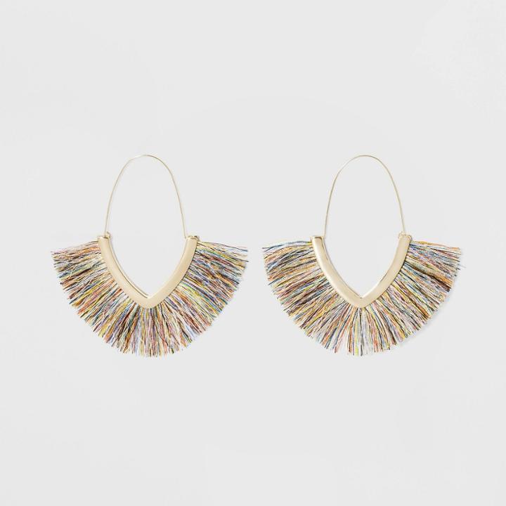 Sugarfix By Baublebar Fringe Hoop Earrings, Girl's, Rainbow