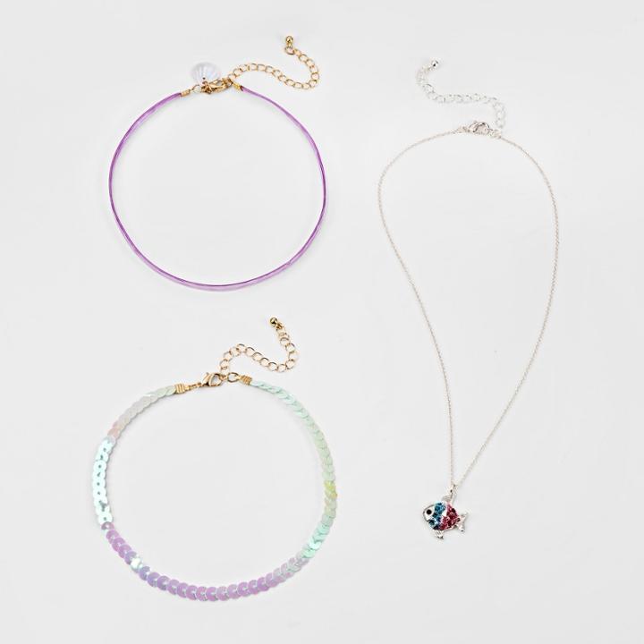 Girls' 3pc Choker Necklace Set - Cat & Jack,