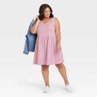Women's Plus Size Sleeveless Babydoll Dress - Universal Thread Blush Pink