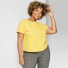 Women's Plus Size Short Sleeve Crew Neck Boxy T-shirt - Wild Fable Fig Yellow