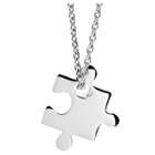 West Coast Jewelry Stainless Steel Jigsaw Puzzle Piece Pendant Necklace, Girl's,