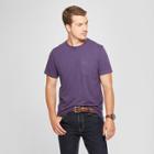 Men's Standard Fit Short Sleeve Pocket Crew Neck T-shirt - Goodfellow & Co Purple Currant