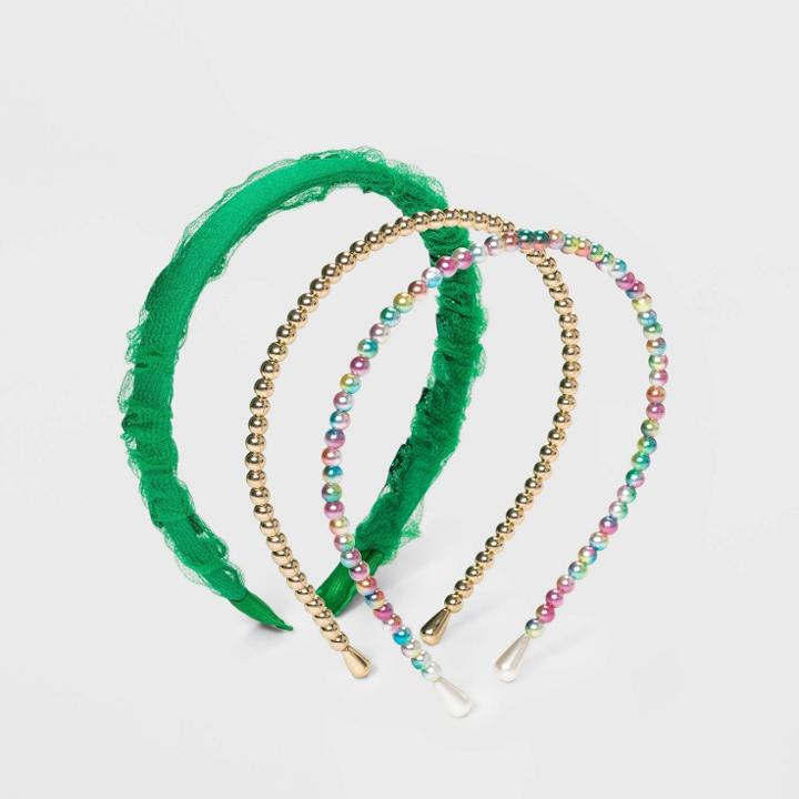 No Brand Multi Beads And Shamrock Organza Headband