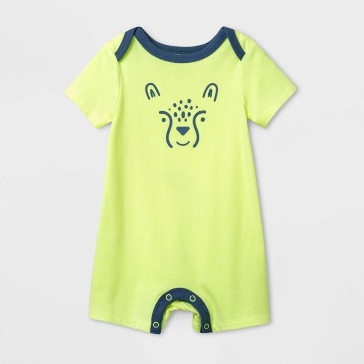 Baby Boys' Cheetah Romper - Cat & Jack Lime Newborn, Boy's, Yellow