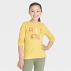 Girls' 'hello Fall' Long Sleeve T-shirt - Cat & Jack Mustard Yellow