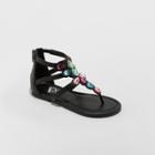 Girls' Leia Embellished Ankle Strap Sandals - Art Class Black
