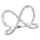 Distributed By Target 1/7 Ct. T.w. Round-cut White Diamond Prong Set Geometric Ring In Sterling