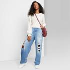 Women's Super-high Rise Distressed Baggy Jeans - Wild Fable