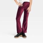 Girls' Rib Velour Flare Pants - Cat & Jack Burgundy