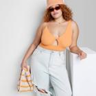 Women's Twist-front Tank Bodysuit - Wild Fable Orange