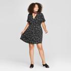 Women's Plus Size Printed Dress - A New Day + Vital Voices - Black