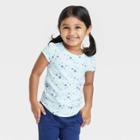 Toddler Girls' Short Sleeve Aqua Stars Shirt - Cat & Jack Turquoise Blue