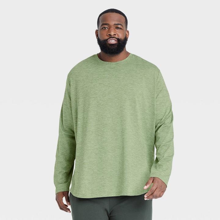 Men's Big & Tall Soft Gym Long Sleeve T-shirt - All In Motion Green