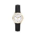 Women's Timex Easy Reader Watch With Leather Strap- Gold/black T2h341jt