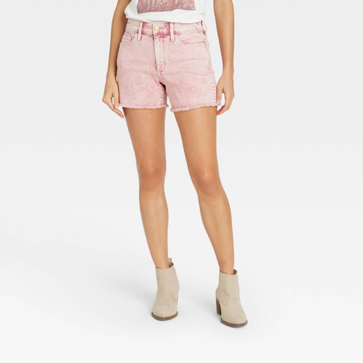 Women's High-rise Slim Fit Jean Shorts - Universal Thread Pink