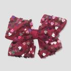 Girls' Nickelodeon Jojo Siwa Heart Sequined Bow Hair Clip - Pink,