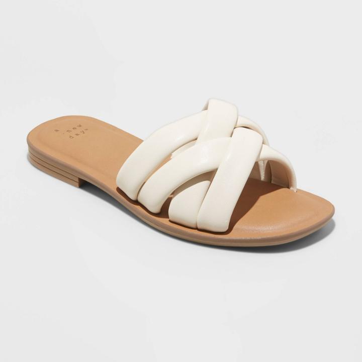 Women's Rory Padded Slide Sandals - A New Day Light Beige