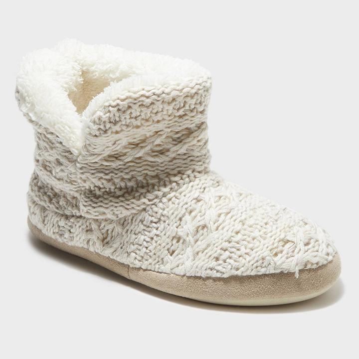 Women's Dluxe By Dearfoams Calandra Slipper Boots - Oatmeal Heather S, Oatmeal Grey