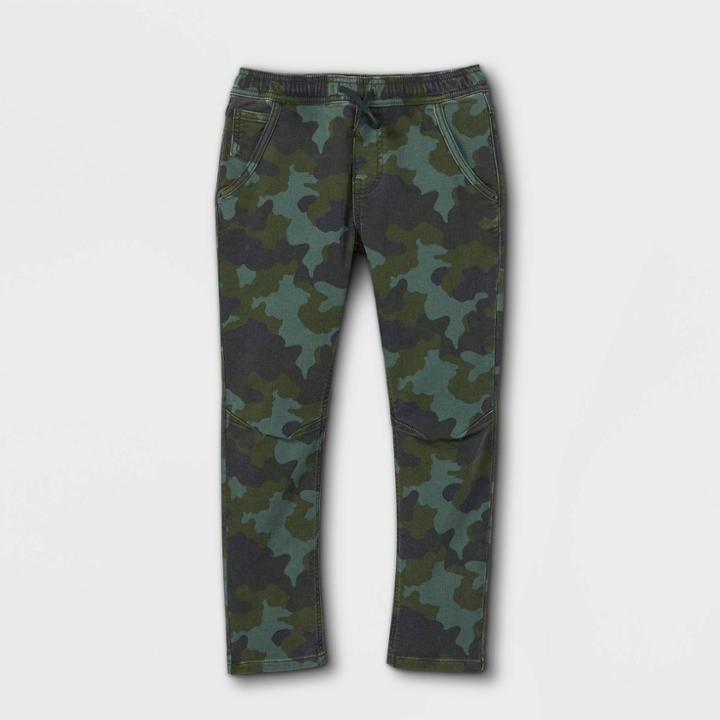Boys' Super Stretch Pull-on Taper Fit Jeans - Cat & Jack Green