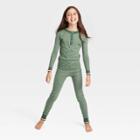 Kids' Allover Fleck 2pc Pajama Set - Hearth & Hand With Magnolia Green