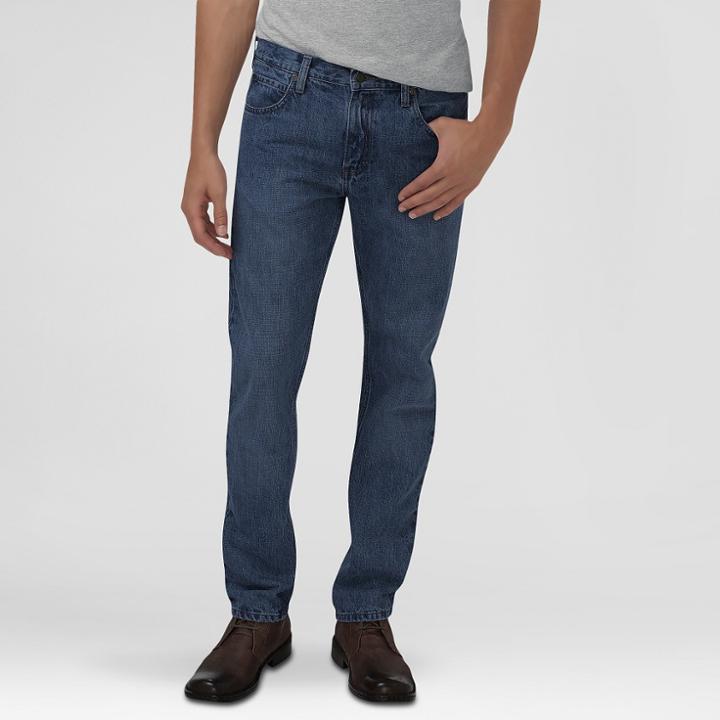 Dickies Men's Slim Fit Straight Leg 5-pocket Pants Medium Indigo 40x32, Denim Blue