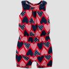Baby Girls' One Piece Joy 4th Of July Heart Romper - Just One You Made By Carter's Navy/red 3m, Girl's, Red Blue