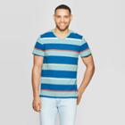 Men's Striped Standard Fit Novelty V-neck T-shirt - Goodfellow & Co West Coast Green