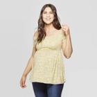 Maternity Floral Print Short Sleeve Smocked Off The Shoulder Knit Top - Isabel Maternity By Ingrid & Isabel Yellow