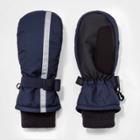Boys' Ski Onyx Mittens With Reflective Stripe - All In Motion Navy 8-16, Blue/black