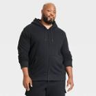 Men's Big & Tall Sherpa Lined Zip-up Hoodie - Goodfellow & Co Black