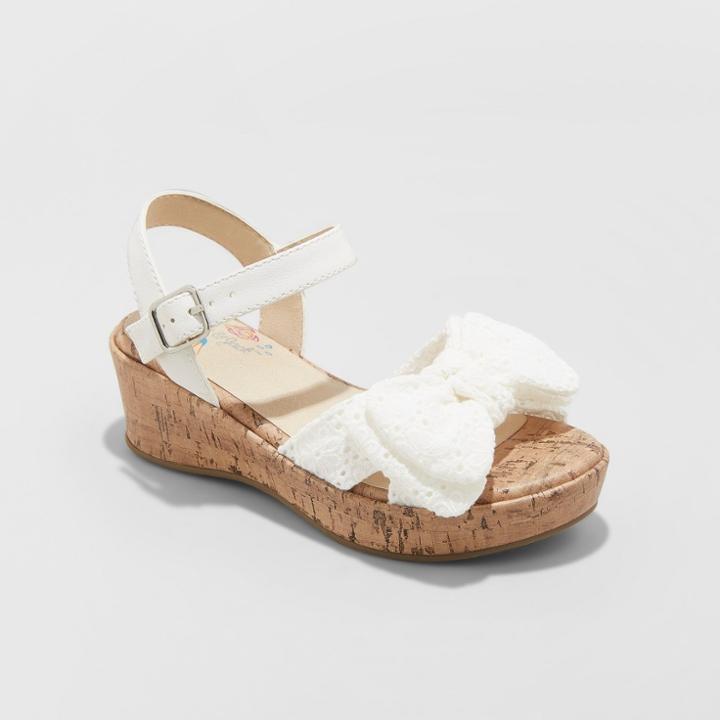 Girls' Angelene Wedge Sandals - Cat & Jack White