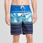 Men's 9 Floral Engineered Swim Shorts - Goodfellow & Co Blue S, Men's,