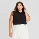 Women's Plus Size Sleeveless Blouse - A New Day Black