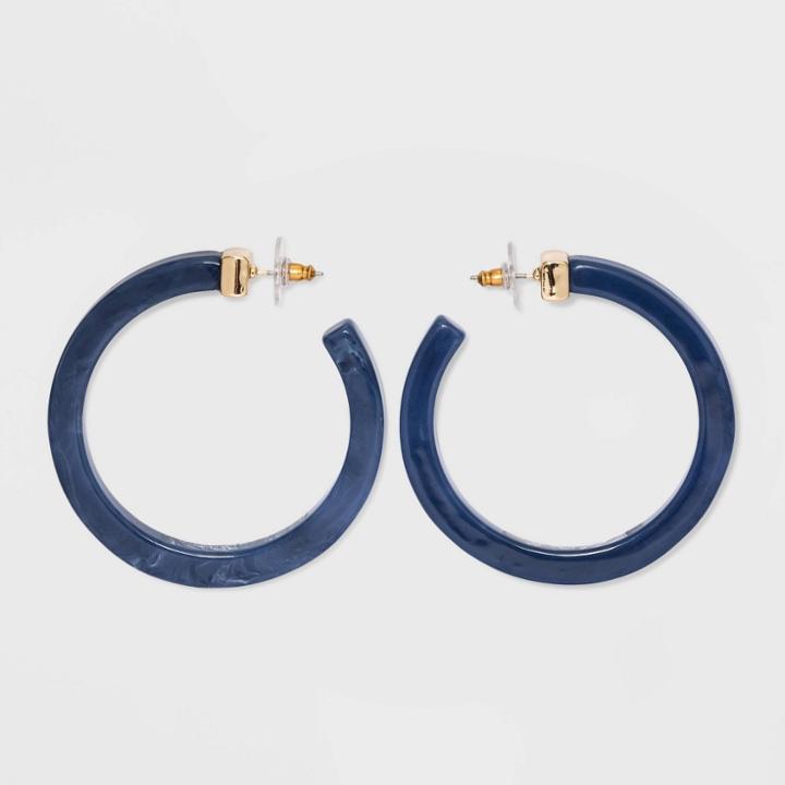 Sugarfix By Baublebar Glossy Resin Hoop Earrings - Blue
