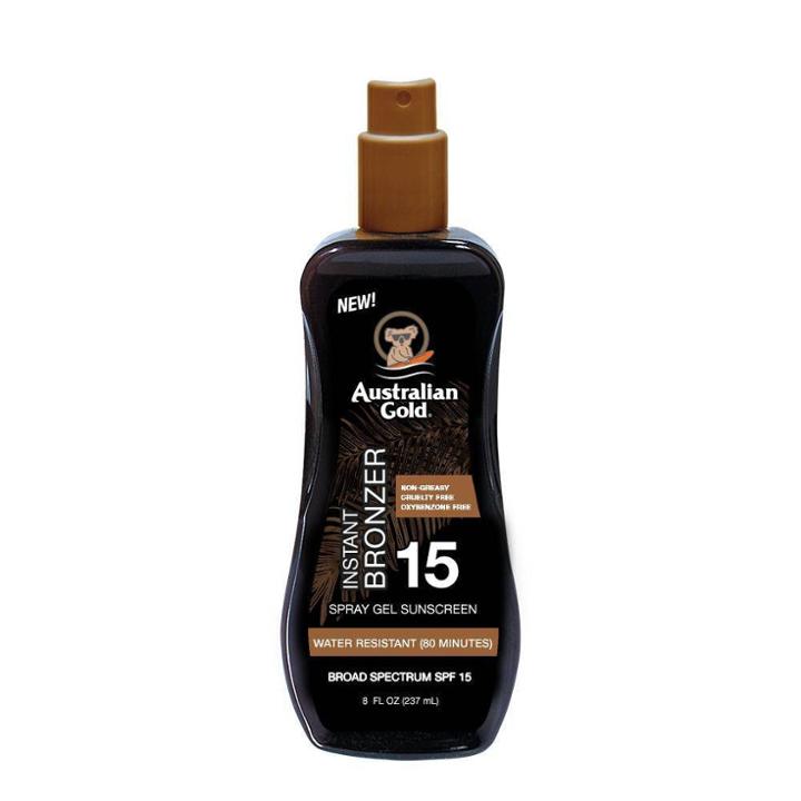 Australian Gold Sunscreen Spray Gel With Instant Bronzer - Spf