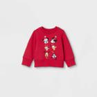 Baby Disney Mickey And Friends Family Holiday Graphic Sweatshirt - Red Newborn