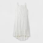 Girls' High Neck Apron Dress - Art Class White
