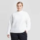 Women's Plus Size High Neck Quilted Pullover Sweatshirt - Prologue White 1x, Women's,