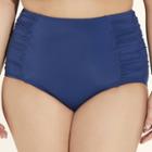 Women's Plus Size Slimming Control High Waist Bikini Bottom - Beach Betty By Miracle Brands Navy