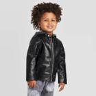 Toddler Boys' Moto Jacket With Hoodie - Art Class Black 12m, Toddler Boy's
