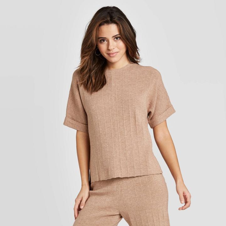 Women's Crewneck Sweater Pullover - Universal Thread Camel Xs, Women's, Beige