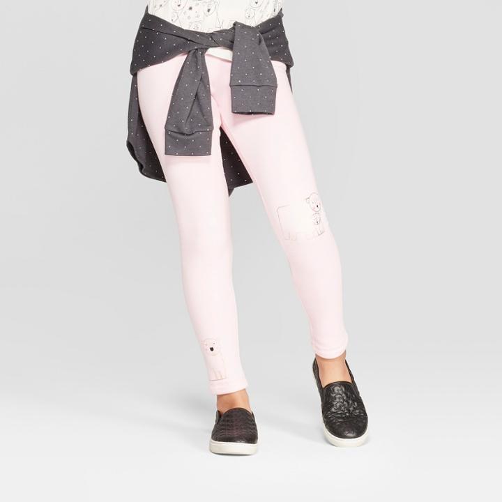 Girls' Cozy Polar Bear Print Leggings - Cat & Jack Pink