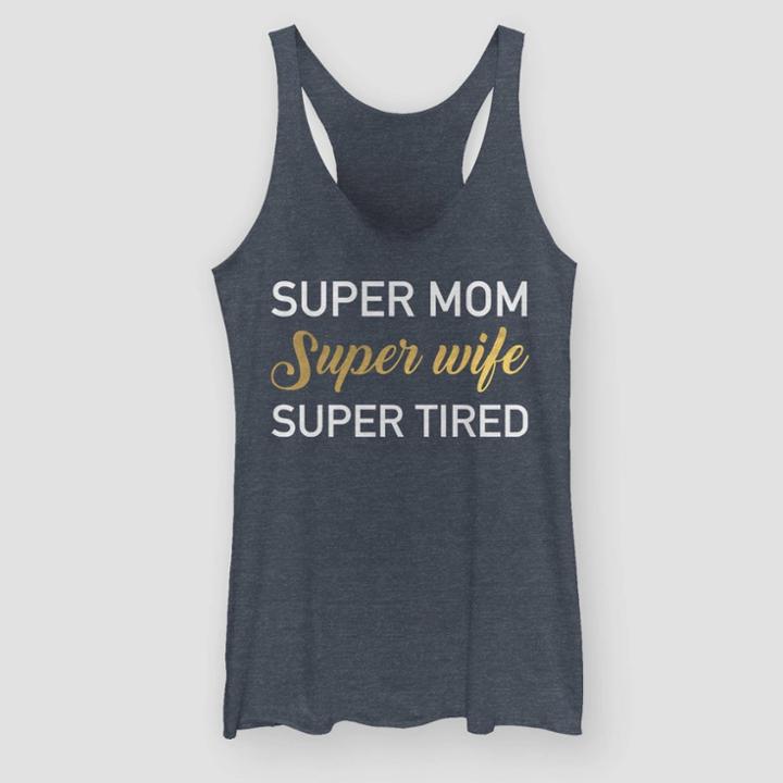 Fifth Sun Women's Super Mom Spaced Tank Top (juniors') - Navy