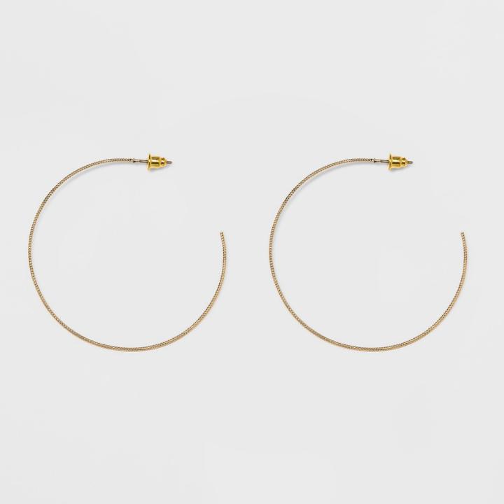 Textured Open Hoop Earrings - A New Day Gold